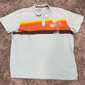 THROWBACK 1980’s style Polo Shirt with Abstract BEACH Design JUST LIKE my 0p1980